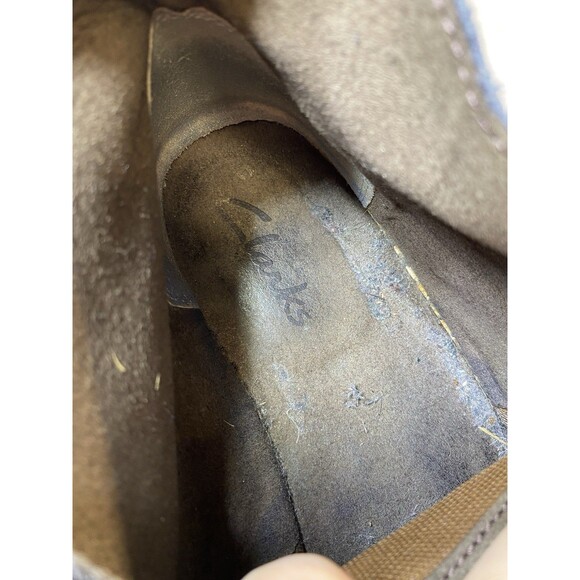 Clarks Boots Mens 10.5 M Desert Chukka Boots Blue Leather Lace Up - Picture 9 of 10